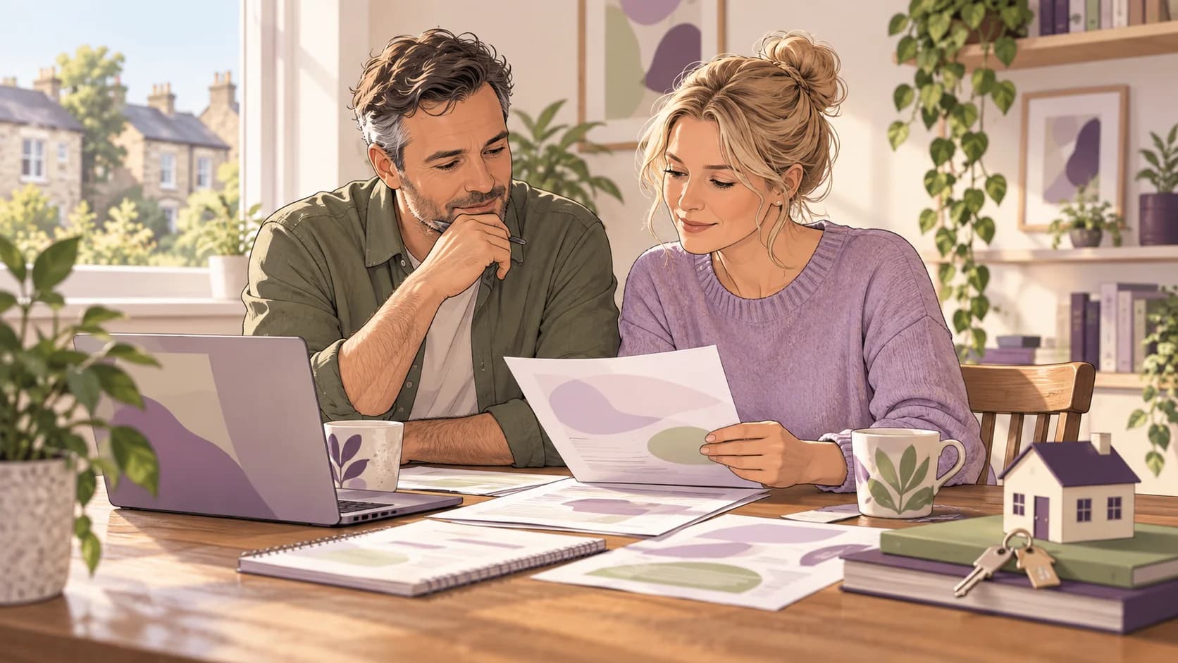 Editorial illustration: Joint property ownership: splitting rental income with a spouse or partner