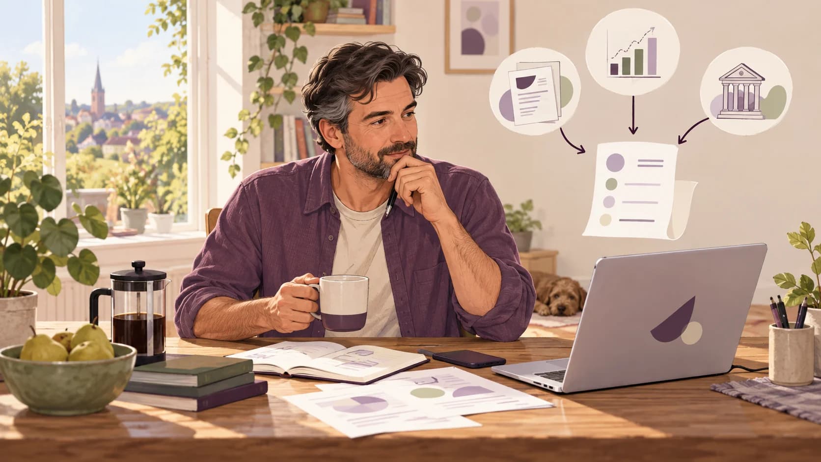 Editorial illustration: How to read an estimated tax bill in your bookkeeping software
