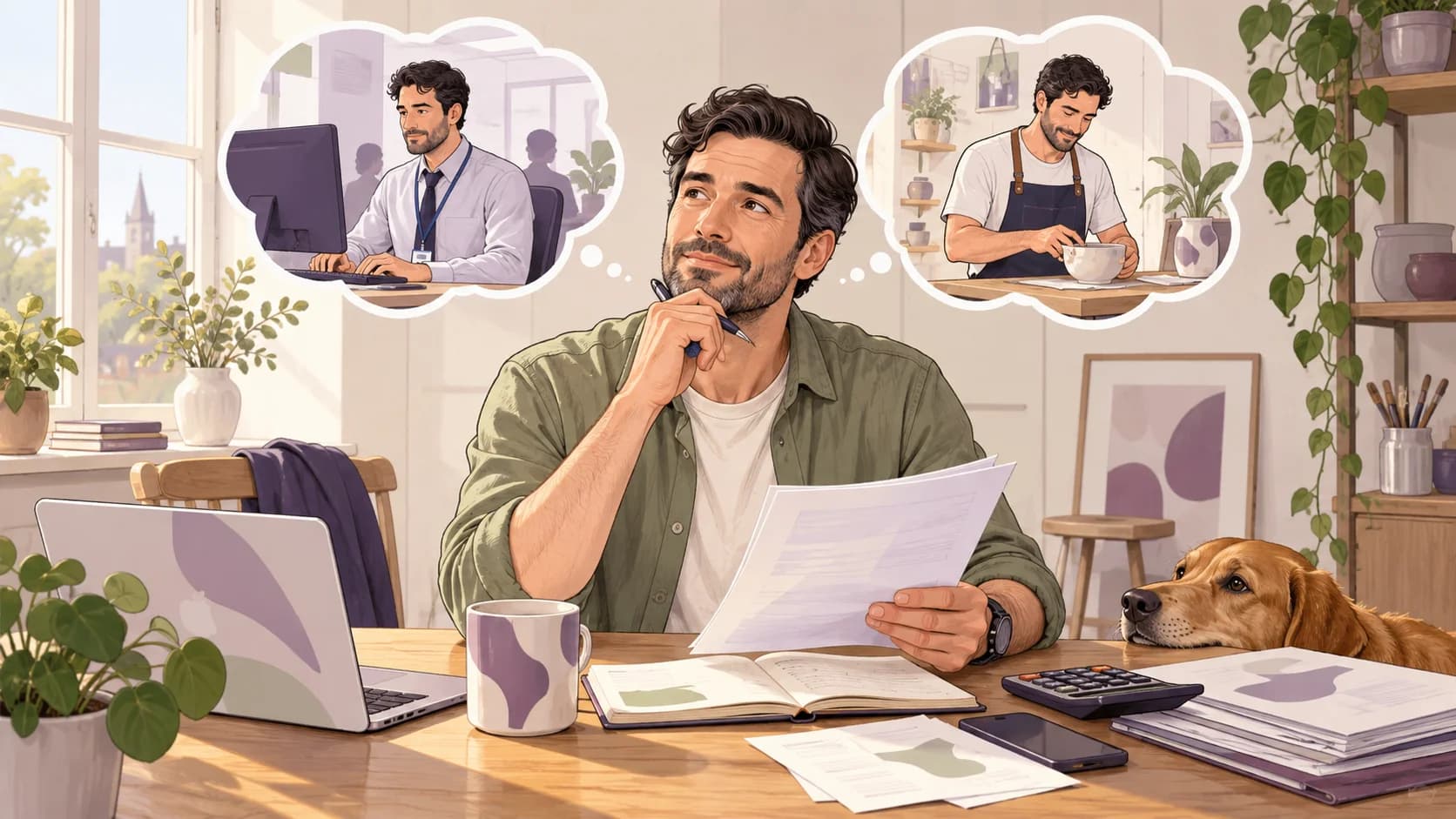 Editorial illustration: Sole traders with a day job: handling PAYE salary alongside MTD