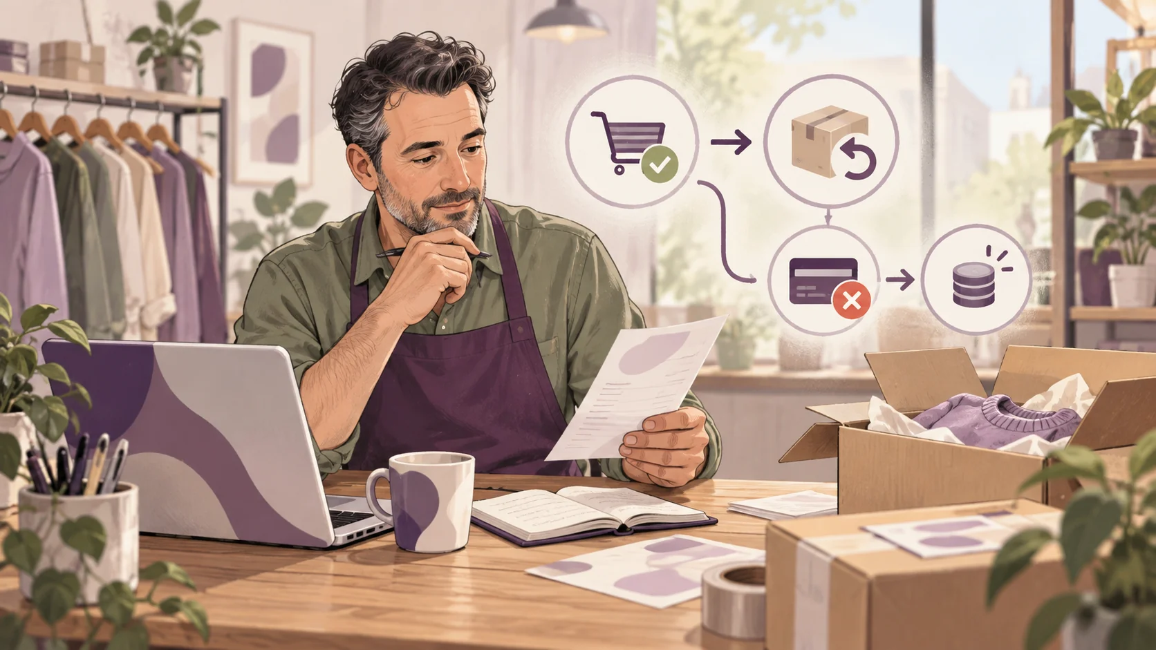 Editorial illustration: Recording customer refunds and payment-provider chargebacks for MTD