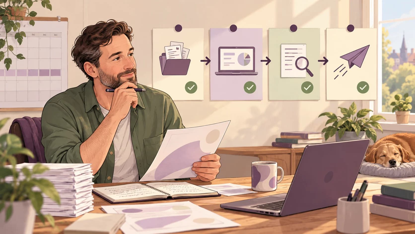 Editorial illustration: A month before the MTD deadline: spread the filing work across four stages
