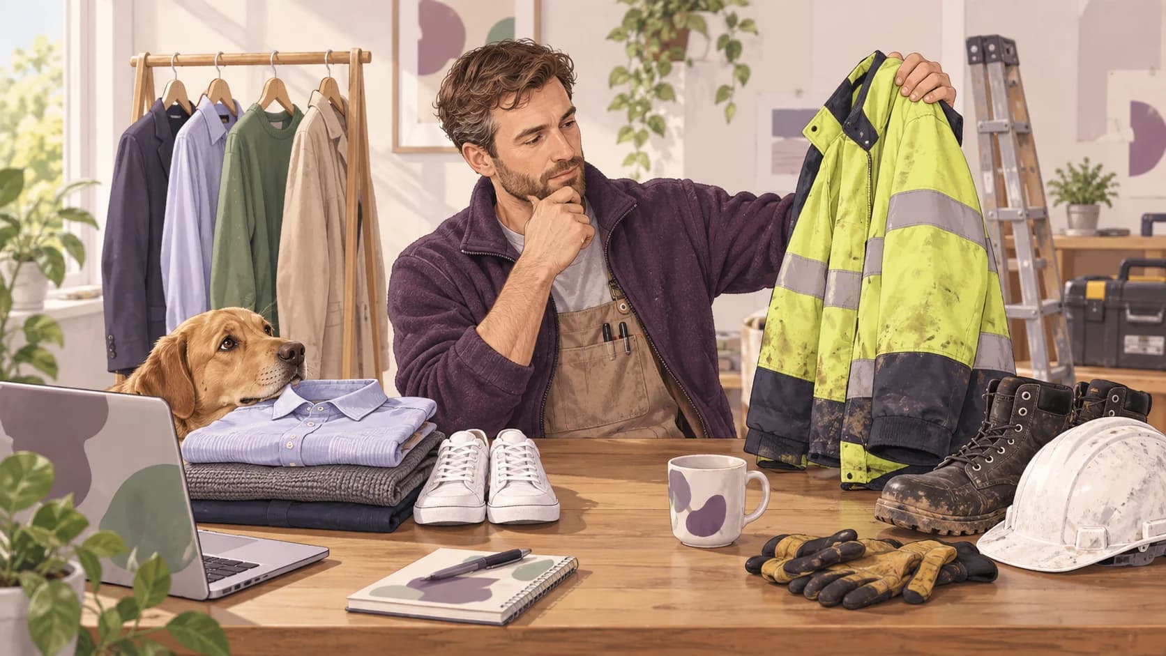 Editorial illustration: Protective workwear, uniforms and everyday clothes: what a sole trader can claim